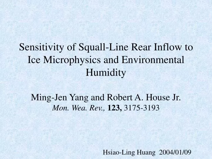 sensitivity of squall line rear inflow to ice microphysics and environmental humidity