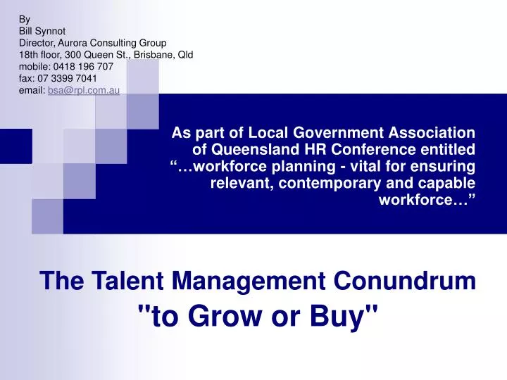 the talent management conundrum to grow or buy