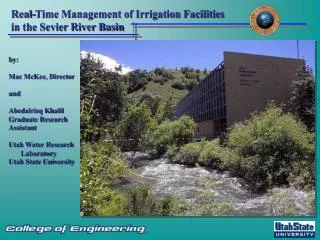 Real-Time Management of Irrigation Facilities in the Sevier River Basin