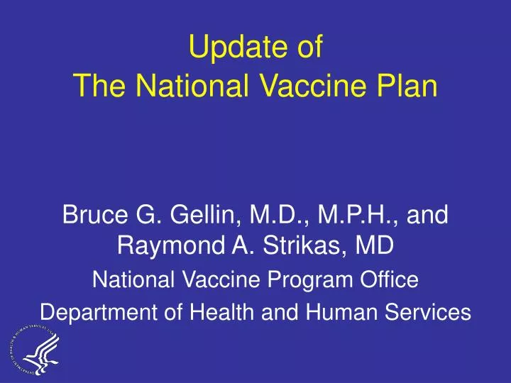 update of the national vaccine plan