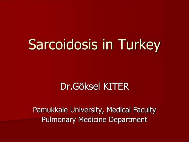sarcoidosis in turkey