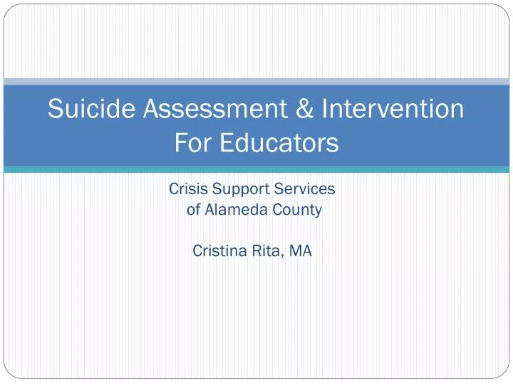 suicide assessment intervention for educators