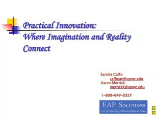 Practical Innovation: Where Imagination and Reality Connect