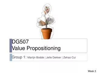 DG507 Value Propositioning