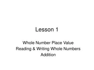 lesson 1