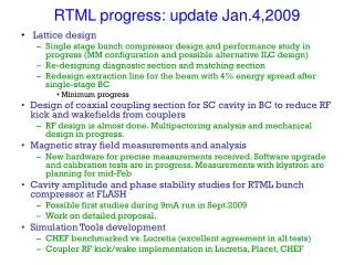 RTML progress: update Jan.4,2009