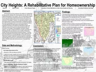 City Heights: A Rehabilitative Plan for Homeownership