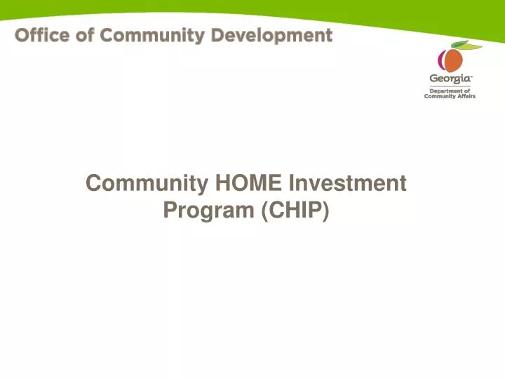 community home investment program chip