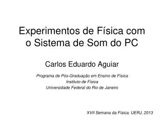 experimentos de f sica com o sistema de som do pc