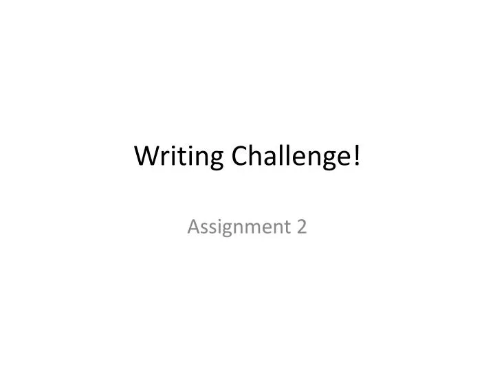 writing challenge