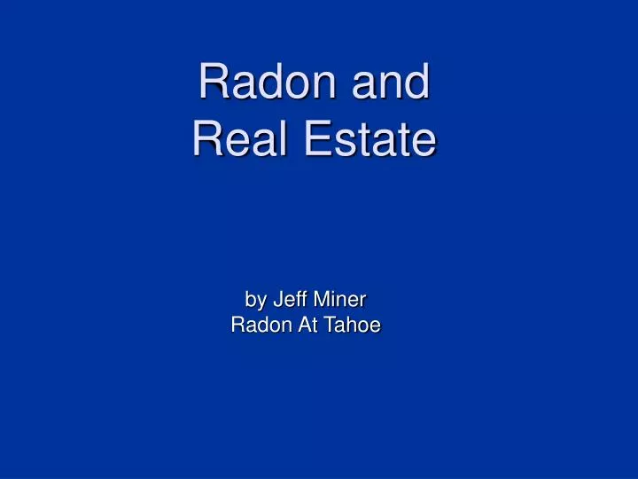 radon and real estate