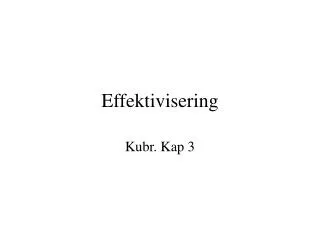 effektivisering