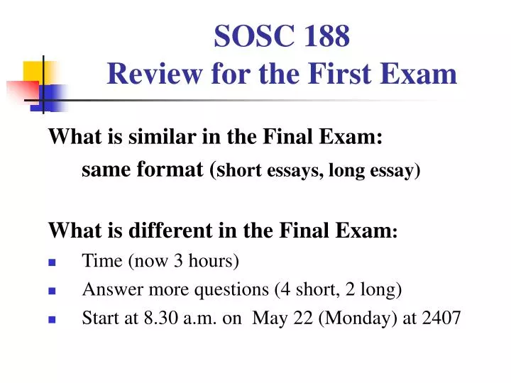 sosc 188 review for the first exam
