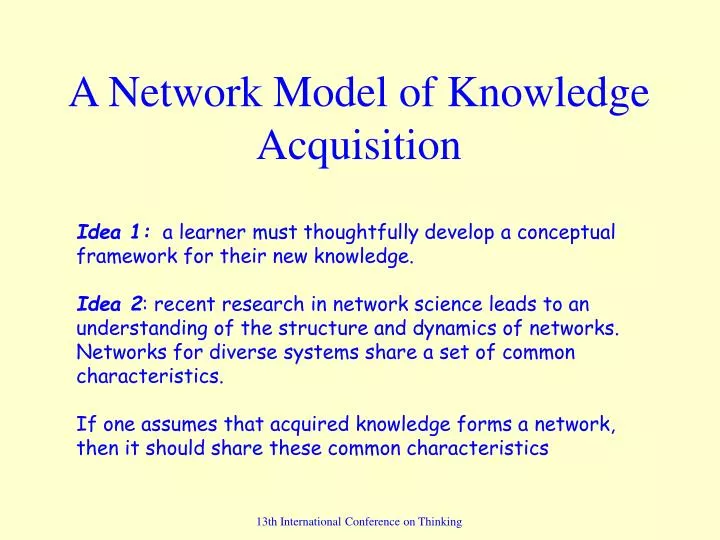 a network model of knowledge acquisition