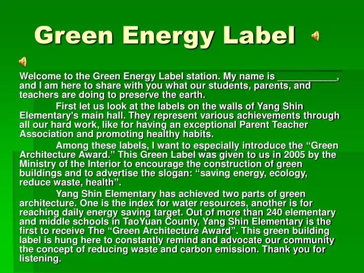 green energy label