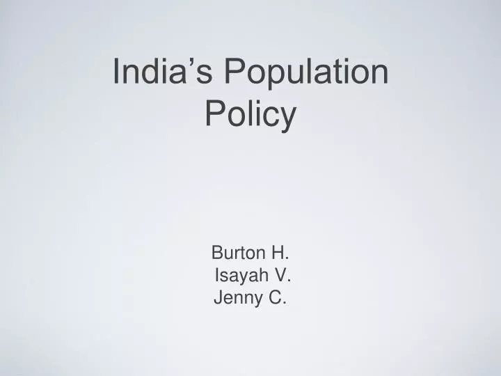 india s population policy