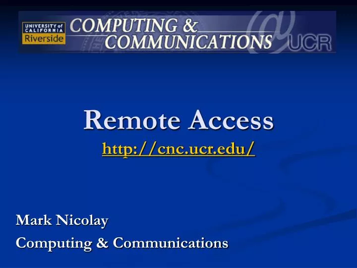remote access http cnc ucr edu