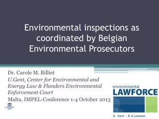 Environmental inspections as coordinated by Belgian Environmental Prosecutors