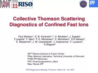 Collective Thomson Scattering Diagnostics of Confined Fast Ions