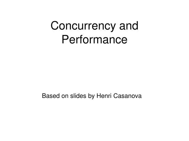 concurrency and performance
