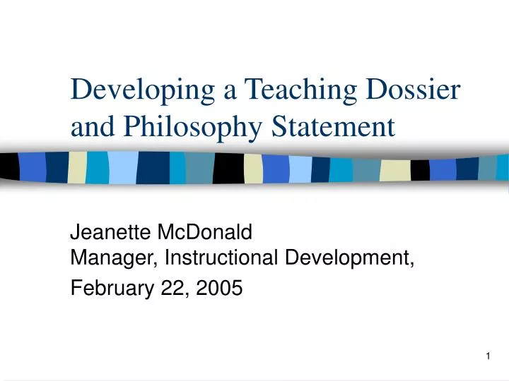 developing a teaching dossier and philosophy statement