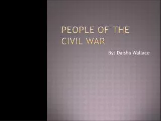 People of the civil war