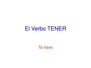 el verbo tener