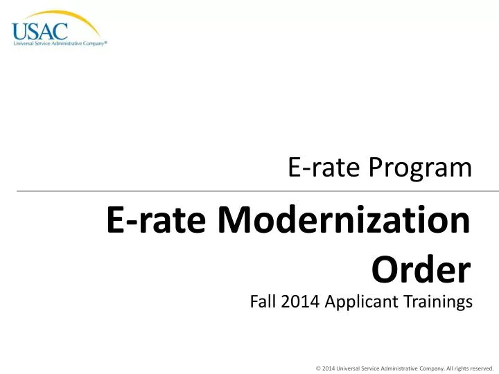 e rate modernization order