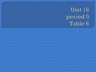 Unit 16 period 5 Table 6