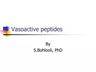 Vasoactive peptides