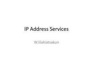 IP Address Services