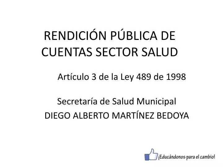 rendici n p blica de cuentas sector salud