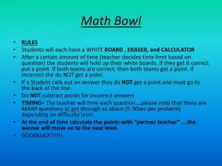 Math Bowl