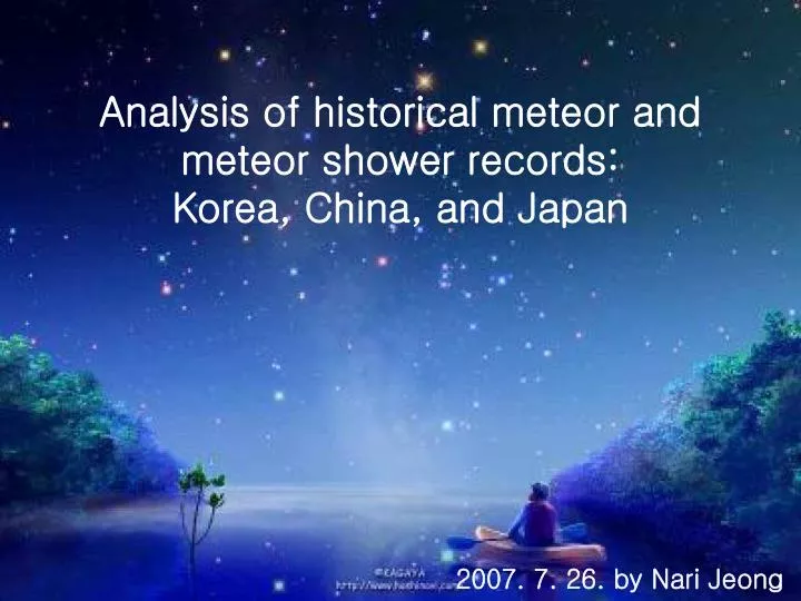analysis of historical meteor and meteor shower records korea china and japan