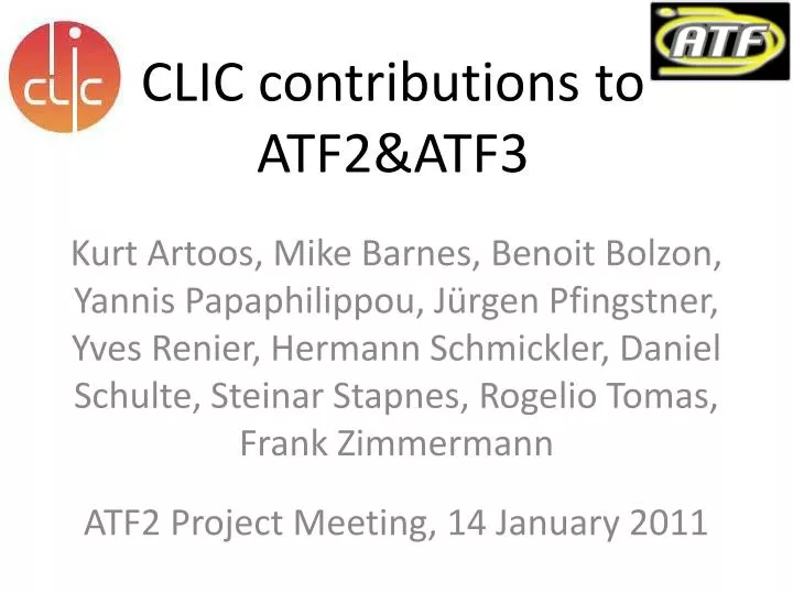clic contributions to atf2 atf3