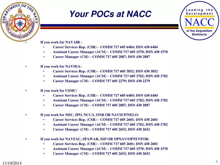 your pocs at nacc