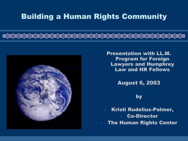 building a human rights community