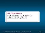 DSCI 3870 Chapter 3 SENSITIVITY ANALYSIS Additional Reading Material - slide 1