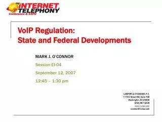 VoIP Regulation: State and Federal Developments