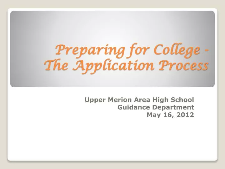 preparing for college the application process
