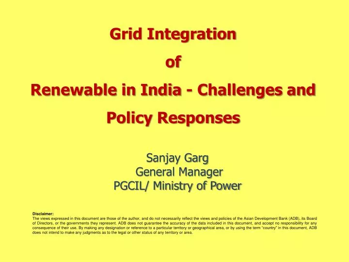 grid integration of renewable in india challenges and policy responses