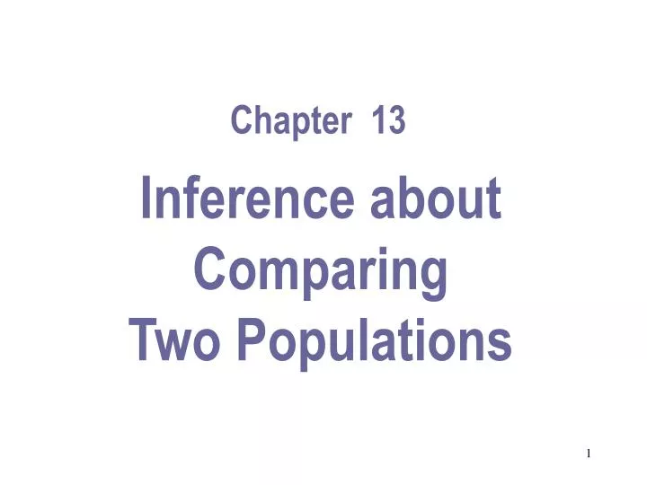 inference about comparing two populations