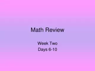 Math Review