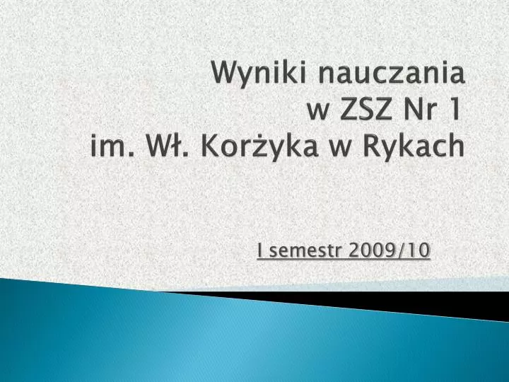 wyniki nauczania w zsz nr 1 im w kor yka w rykach