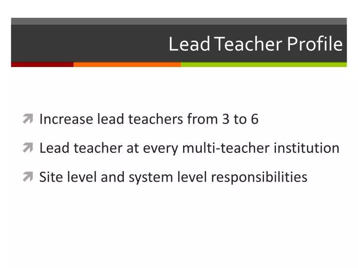 lead teacher profile