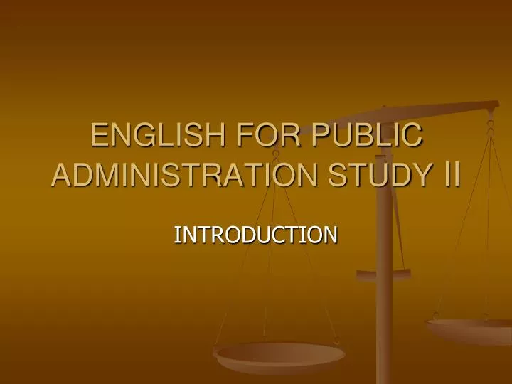 english for public administration study ii