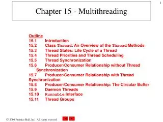 Chapter 15 - Multithreading