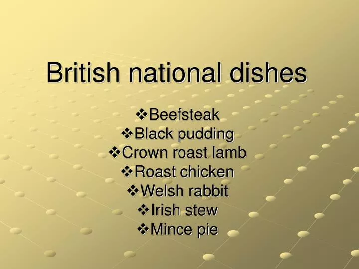 b ritish national dishes