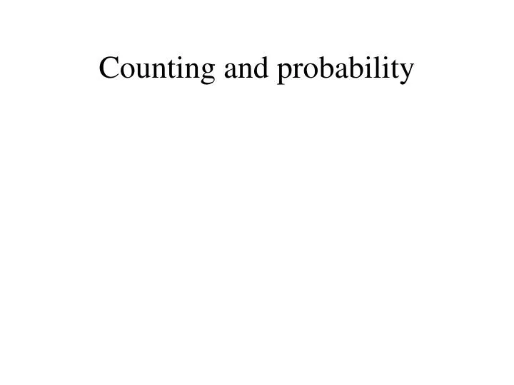 counting and probability