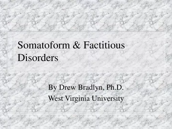 somatoform factitious disorders
